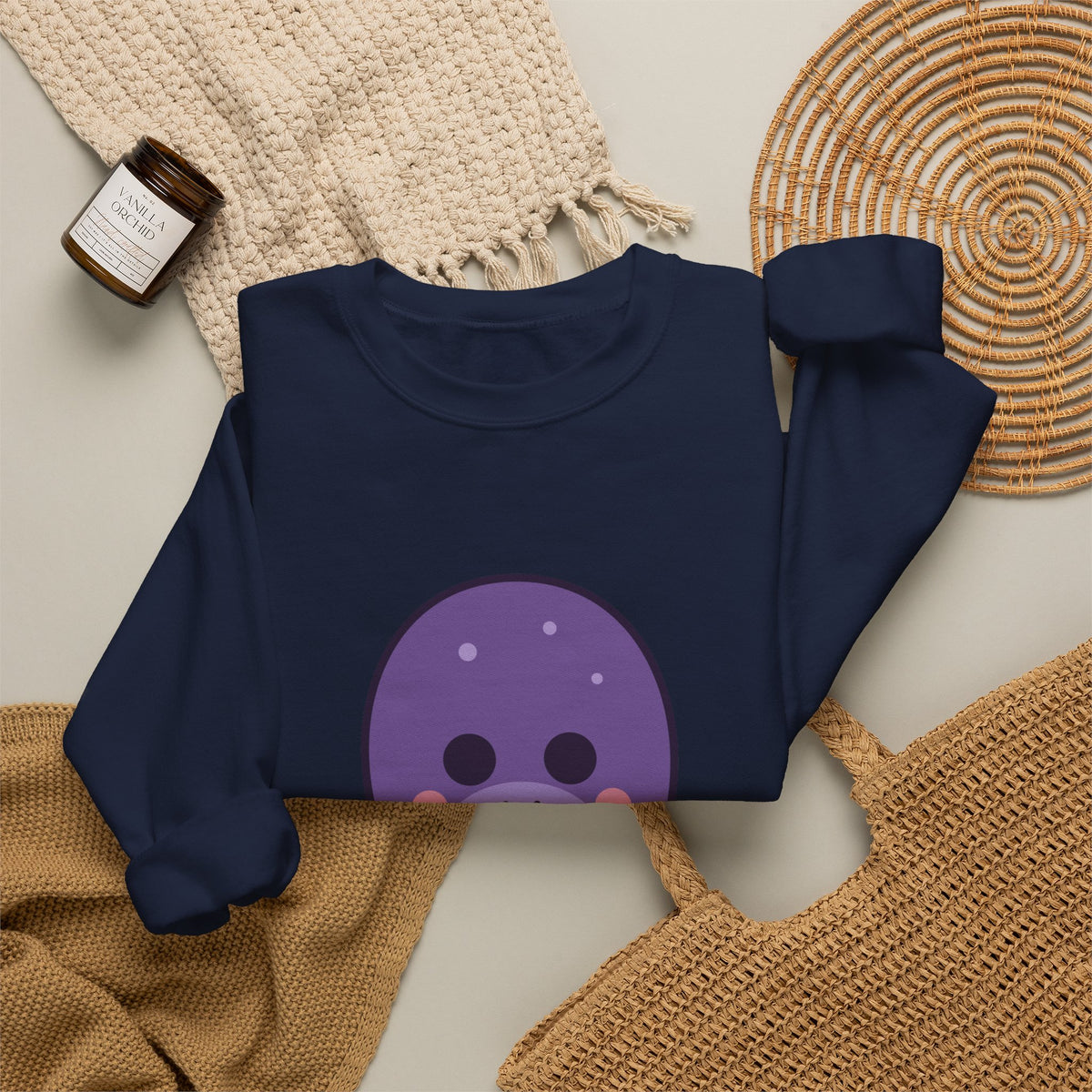 Cute Kraken Unisex Graphic Pullover Sweatshirt