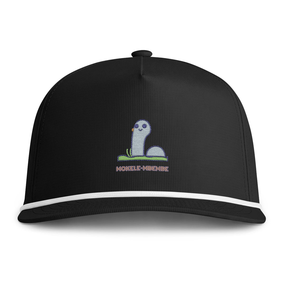 Cute Mokele Mbembe Embroidered Baseball Hat — Sunwashed Rope Cap