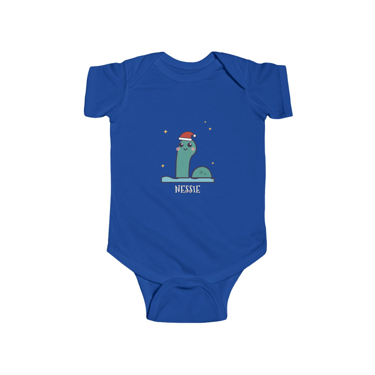 Nessie Christmas Baby Bodysuit - Cute Santa Nessie Infant Onesie