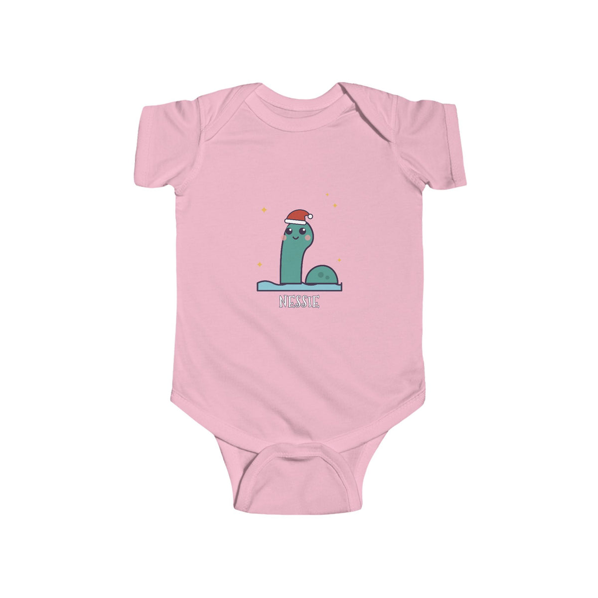 Nessie Christmas Baby Bodysuit - Cute Santa Nessie Infant Onesie