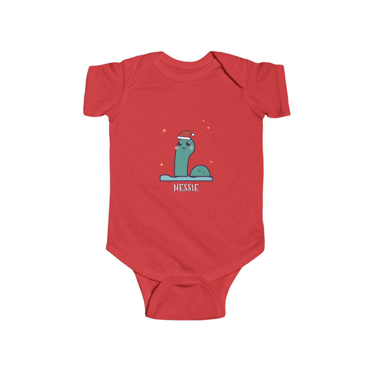 Nessie Christmas Baby Bodysuit - Cute Santa Nessie Infant Onesie