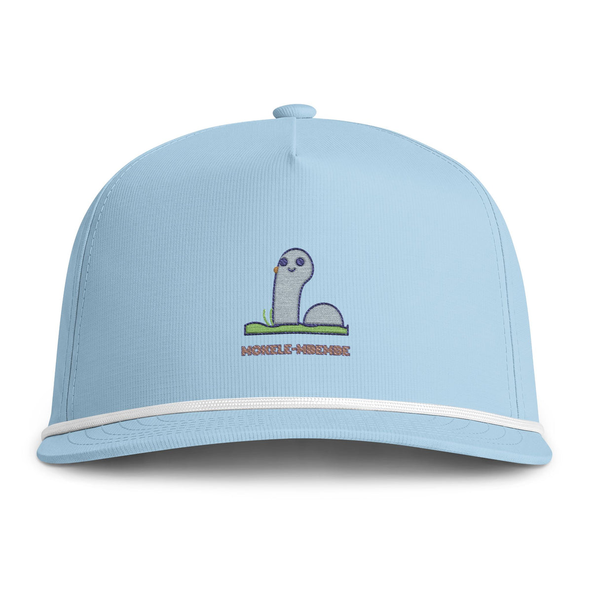 Cute Mokele Mbembe Embroidered Baseball Hat — Sunwashed Rope Cap