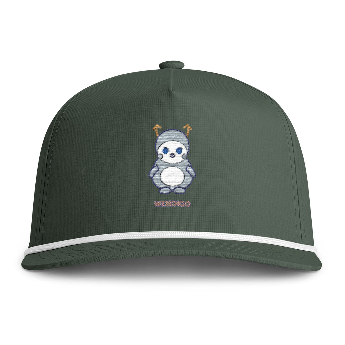 Cute Wendigo Embroidered Baseball Hat — Sunwashed Rope Cap