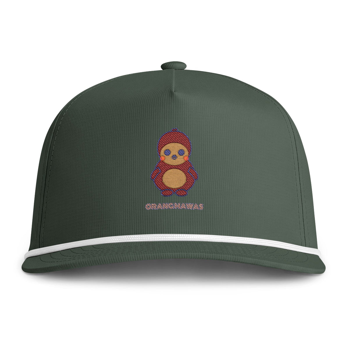 Cute Orang Mawas Embroidered Baseball Hat — Sunwashed Rope Cap