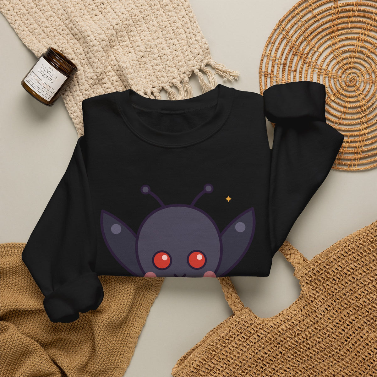 Cute Mothman Graphic Pullover Sweatshirt