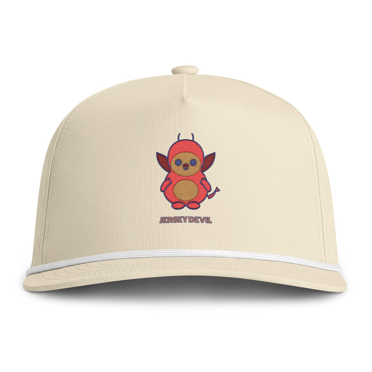 Cute Jersey Devil Embroidered Baseball Hat — Sunwashed Rope Cap