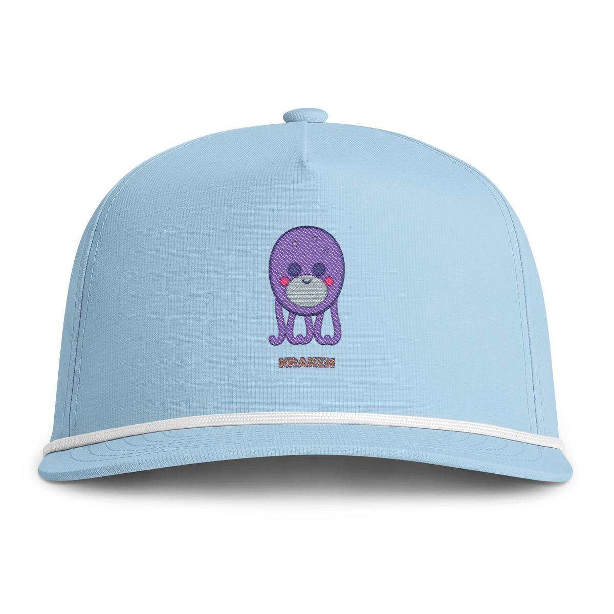 Cute Kraken Embroidered Baseball Hat — Sunwashed Rope Cap