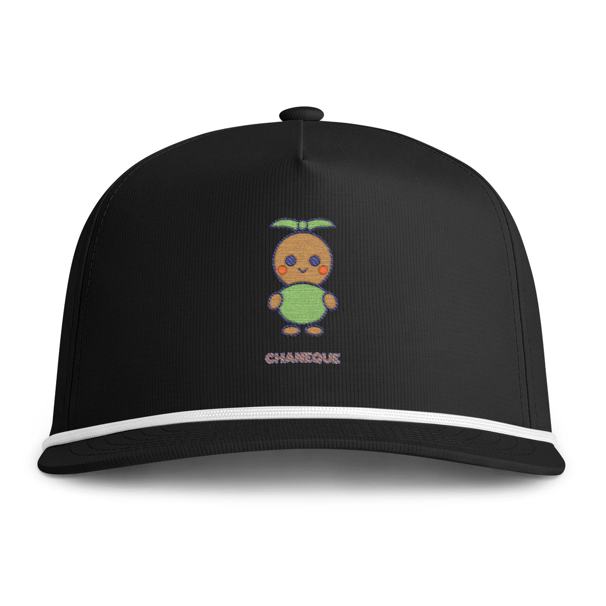 Cute Chaneque Embroidered Baseball Hat — Sunwashed Rope Cap