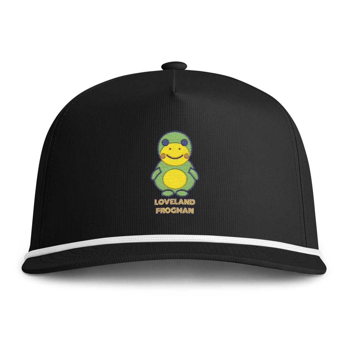 Cute Loveland Frogman Embroidered Baseball Hat — Sunwashed Rope Cap