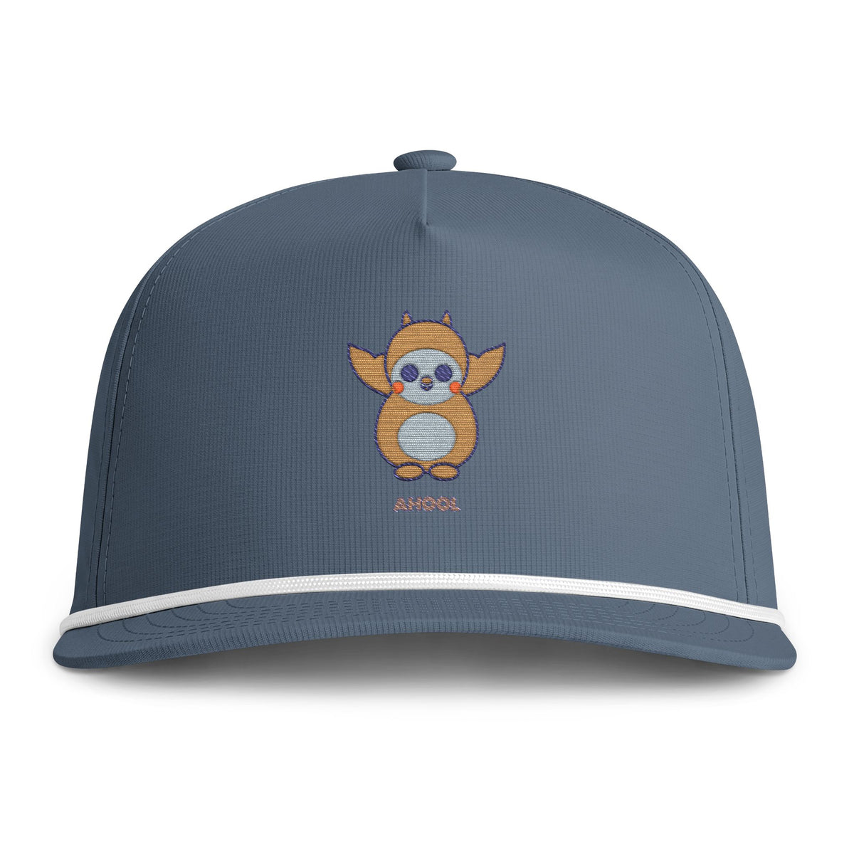 Cute Ahool Embroidered Baseball Hat — Sunwashed Rope Cap