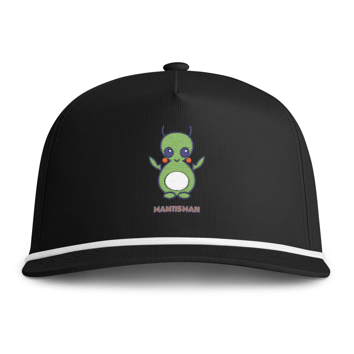Cute Mantis Man Embroidered Baseball Hat — Sunwashed Rope Cap