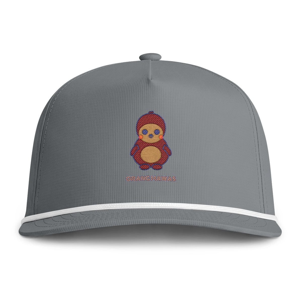 Cute Orang Mawas Embroidered Baseball Hat — Sunwashed Rope Cap
