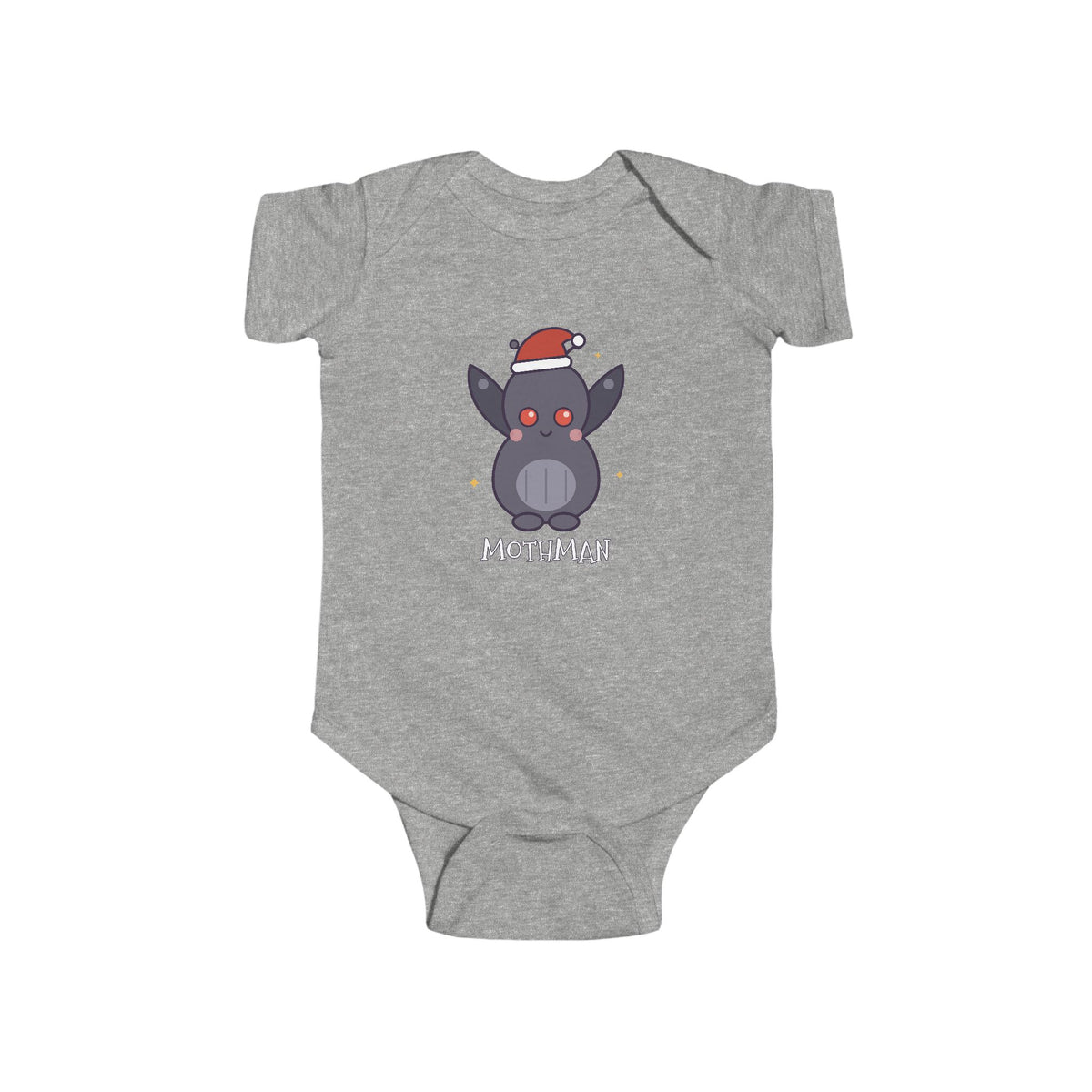 Mothman Christmas Baby Bodysuit - Cute Santa Mothman Infant Onesie