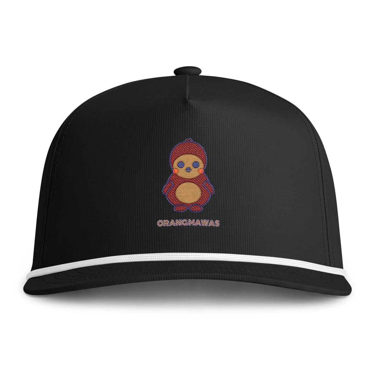 Cute Orang Mawas Embroidered Baseball Hat — Sunwashed Rope Cap