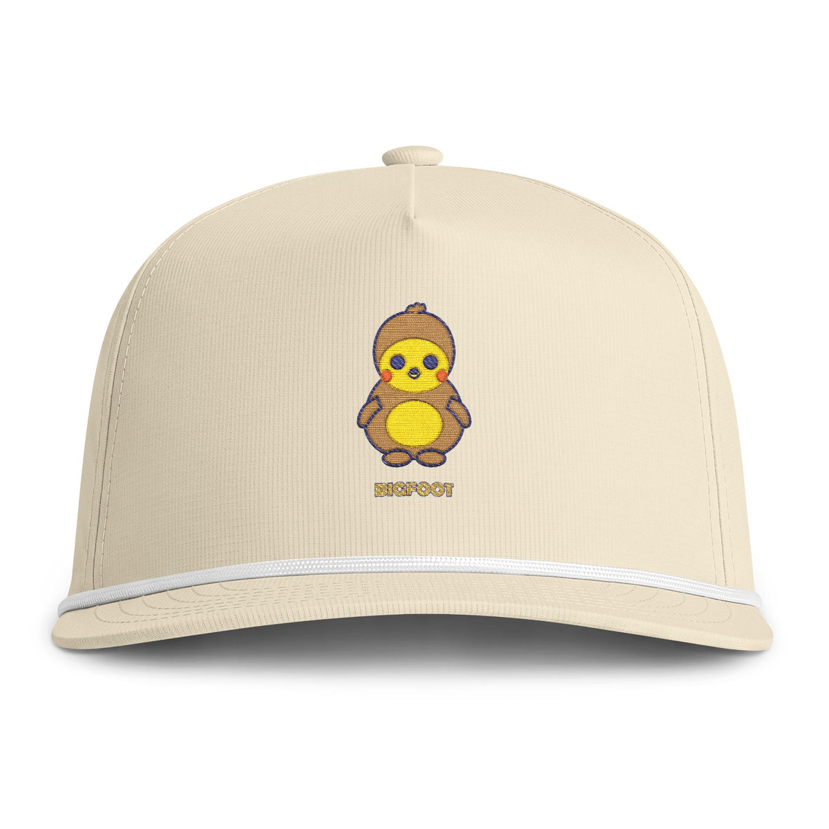 Cute Bigfoot Embroidered Baseball Hat — Sunwashed Rope Cap